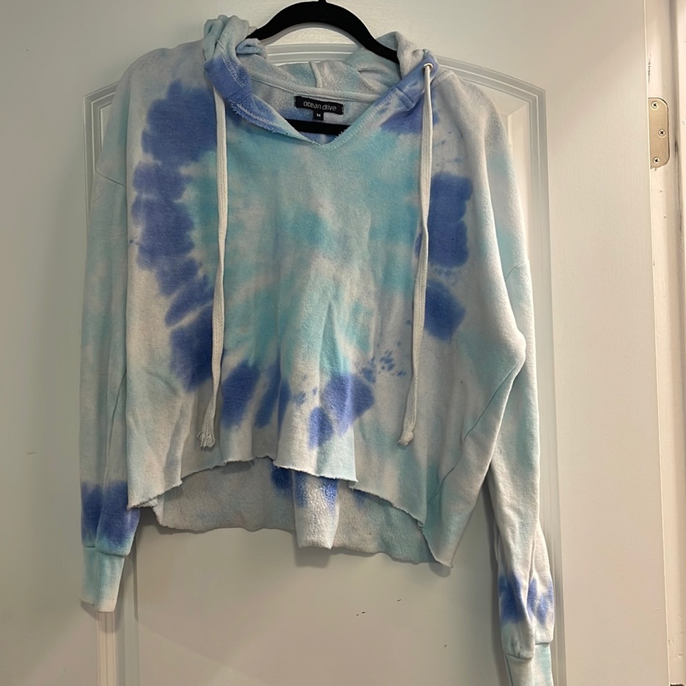 Ocean Drive medium blue tie dye hoodd sweatshirt
